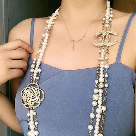 chanel style long necklace